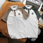 Áo thun polo nam phối màu với viền bo cổ bẻ, có size 3x