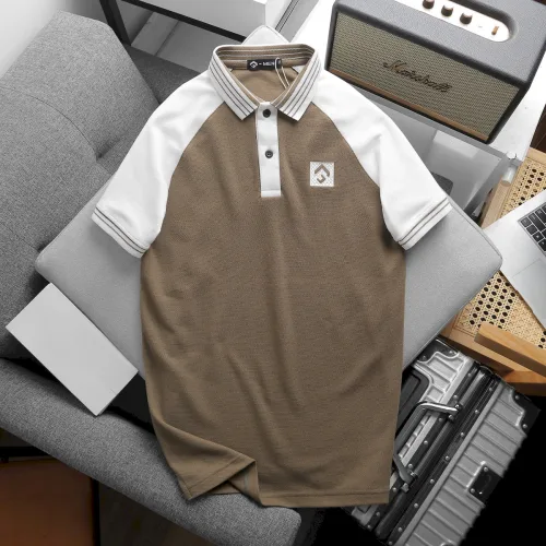 Áo thun polo nam phối màu với viền bo cổ bẻ, có size 3x