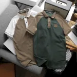 Áo thun polo nam phối màu với viền bo cổ bẻ, có size 3x