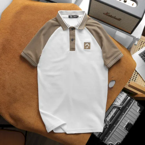 Áo thun polo nam phối màu với viền bo cổ bẻ, có size 3x