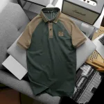 Áo thun polo nam phối màu với viền bo cổ bẻ, có size 3x
