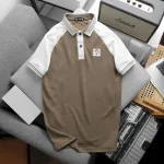 Áo thun polo nam phối màu với viền bo cổ bẻ, có size 3x