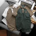 Áo thun polo nam phối màu với viền bo cổ bẻ, có size 3x