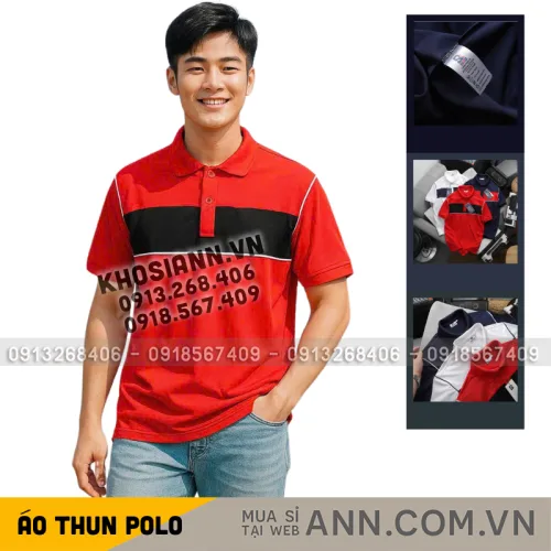 Chỗ sỉ áo Thun Nam Polo Cổ Bẻ SRB Phối Sọc Màu Trước Ngực (Có size 3x)