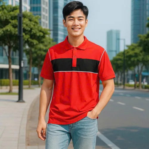 Chỗ sỉ áo Thun Nam Polo Cổ Bẻ SRB Phối Sọc Màu Trước Ngực (Có size 3x)
