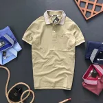 Áo polo thun cotton nam có túi, cổ bẻ phối thêu chữ A