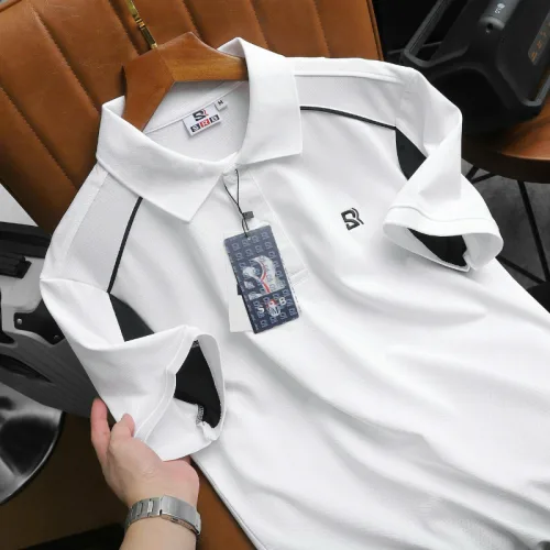 Shop sỉ áo Thun Nam Polo Cổ Bẻ Thêu Chữ SRB Tay Phối Viền Màu Basic (Có size 3x)