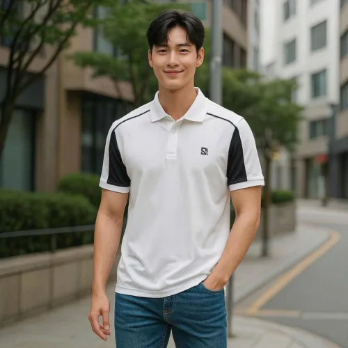 Shop sỉ áo Thun Nam Polo Cổ Bẻ Thêu Chữ SRB Tay Phối Viền Màu Basic (Có size 3x)