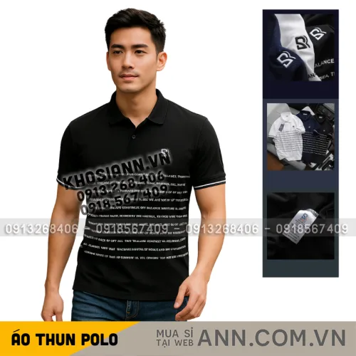 Áo Polo Nam SRB Cổ Bẻ Thêu Logo Sọc Chữ Size 3X