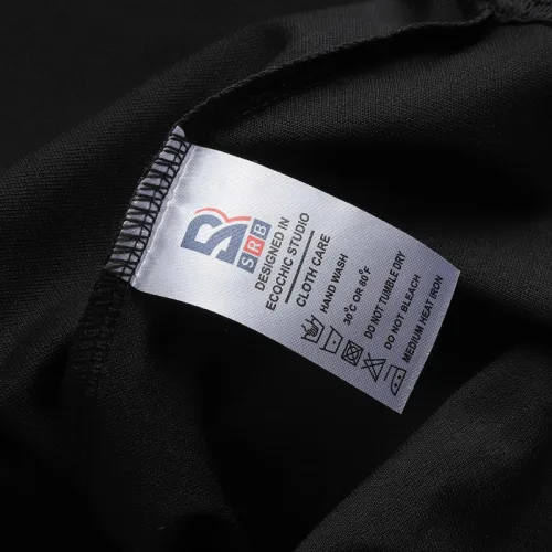 Áo thun polo nam thêu SRB, cổ bẻ và tay phối sọc, có size 3X
