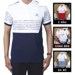 Áo Thun Polo Nam CS154 In Sọc Màu Tay Ngắn, Chất Liệu Thun Cá Sấu Poly Cao Cấp