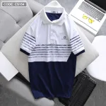 Áo Thun Polo Nam CS154 In Sọc Màu Tay Ngắn, Chất Liệu Thun Cá Sấu Poly Cao Cấp