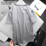 Áo Thun Nam Cổ Tròn Sọc Họa Tiết Lá Dừa