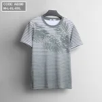 Áo Thun Nam Cổ Tròn Sọc Họa Tiết Lá Dừa