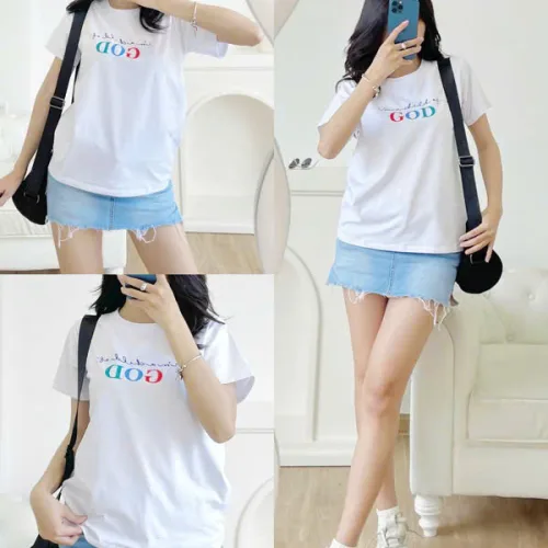 Áo thun nữ cổ tròn size M, phù hợp cân nặng 40-60kg, nhiều mẫu