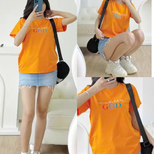 Áo thun nữ cổ tròn size M, phù hợp cân nặng 40-60kg, nhiều mẫu