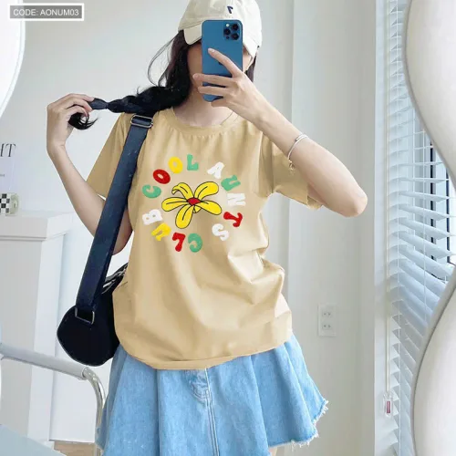 Nơi lấy sỉ áo Thun Nữ Cổ Tròn Size M (40-60kg) Nhiều Mẫu 3