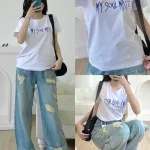 Nơi lấy sỉ áo Thun Nữ Cổ Tròn Size M (40-60kg) Nhiều Mẫu 3