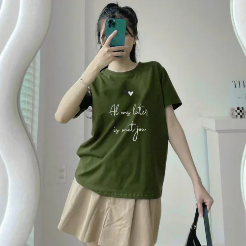 Nơi lấy sỉ áo Thun Nữ Cổ Tròn Size M (40-60kg) Nhiều Mẫu 3
