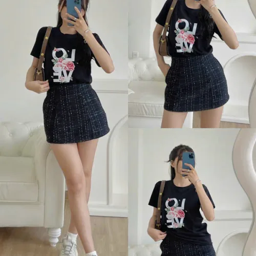Áo thun cổ tròn nữ nhiều mẫu 4, size M cho người 40-60kg