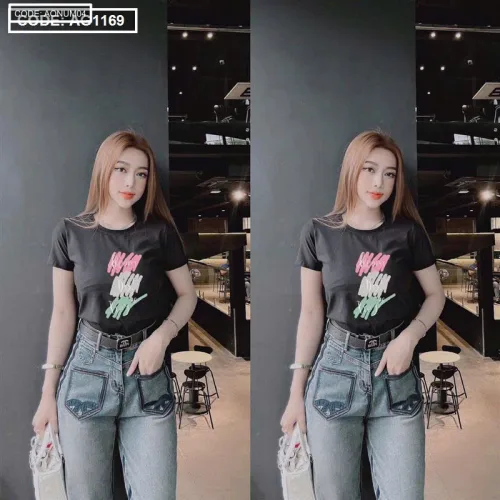 Áo thun cổ tròn nữ nhiều mẫu 4, size M cho người 40-60kg