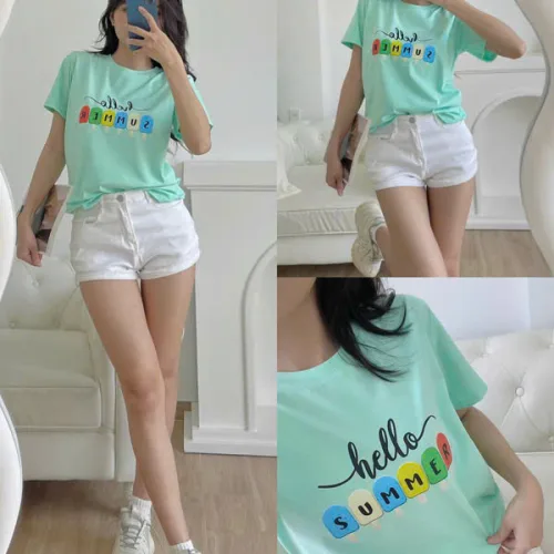 Áo thun cổ tròn nữ nhiều mẫu 4, size M cho người 40-60kg