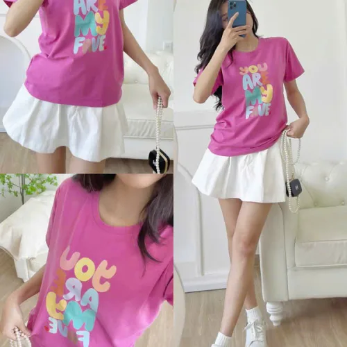 Áo thun cổ tròn nữ nhiều mẫu 6, size M cho cân nặng 40-60kg