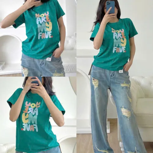 Áo thun cổ tròn nữ nhiều mẫu 6, size M cho cân nặng 40-60kg