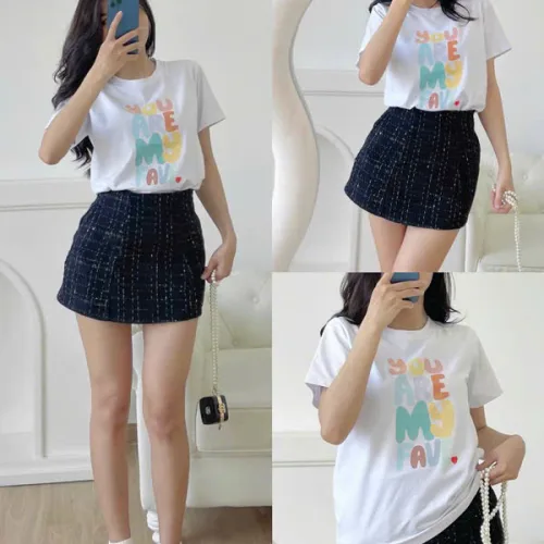 Áo thun cổ tròn nữ nhiều mẫu 6, size M cho cân nặng 40-60kg