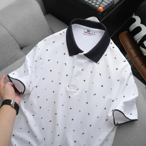 Nguồn hàng sỉ áo Thun Polo Nam - Áo Thun Nam Cổ Bẻ In Họa Tiết Nhí Và Viền Áo Big Size