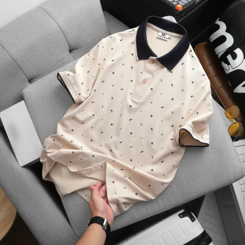 Nguồn hàng sỉ áo Thun Polo Nam - Áo Thun Nam Cổ Bẻ In Họa Tiết Nhí Và Viền Áo Big Size