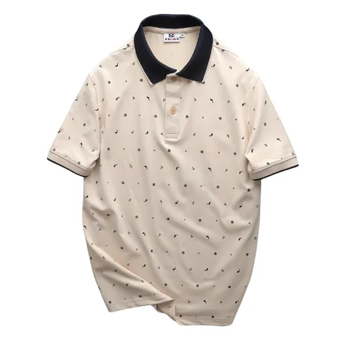 Nguồn hàng sỉ áo Thun Polo Nam - Áo Thun Nam Cổ Bẻ In Họa Tiết Nhí Và Viền Áo Big Size