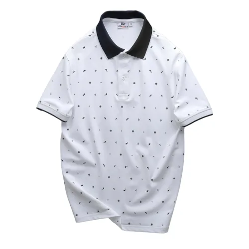 Nguồn hàng sỉ áo Thun Polo Nam - Áo Thun Nam Cổ Bẻ In Họa Tiết Nhí Và Viền Áo Big Size