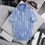 Áo thun polo nam in họa tiết sọc bền đẹp, cổ bẻ, có size lớn