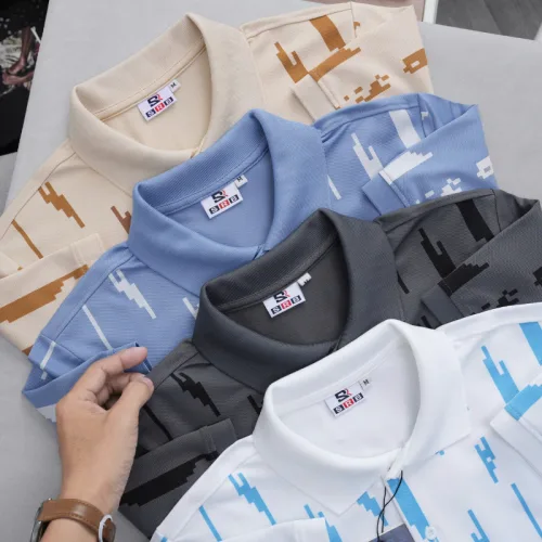 Áo thun polo nam in họa tiết sọc bền đẹp, cổ bẻ, có size lớn
