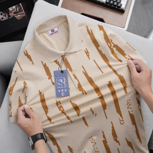 Áo thun polo nam in họa tiết sọc bền đẹp, cổ bẻ, có size lớn