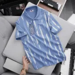 Áo thun polo nam in họa tiết sọc bền đẹp, cổ bẻ, có size lớn