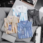 Áo thun polo nam in họa tiết sọc bền đẹp, cổ bẻ, có size lớn