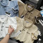 Áo Polo Nam Cổ Bẻ Phối Sọc Thêu Logo Ngực Big Size