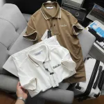 Áo Polo Nam Cổ Bẻ Phối Sọc Thêu Logo Ngực Big Size