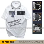 Áo thun polo nam CS300 phối sọc ngang, cổ bẻ có viền, có big size