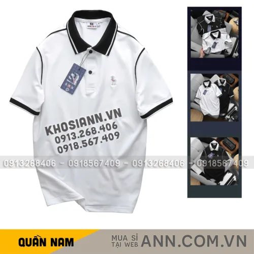 Nguồn hàng sỉ áo Thun Polo Nam - Áo Thun Nam Cổ Bẻ Phối Viền Trẻ Trung Thanh Lịch Có Big Size