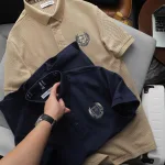 Áo thun polo nam big size cổ bẻ với logo thêu trước ngực