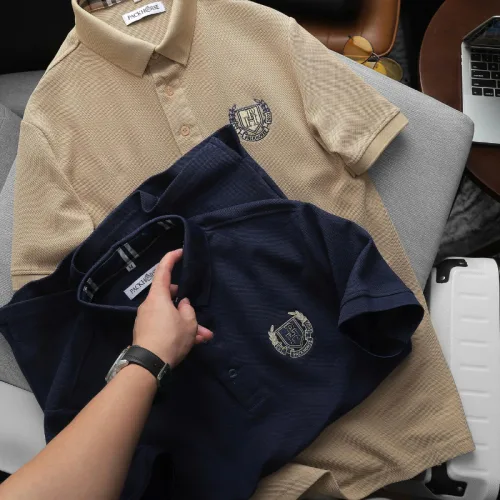 Áo thun polo nam big size cổ bẻ với logo thêu trước ngực