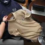 Áo thun polo nam big size cổ bẻ với logo thêu trước ngực