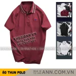 Áo Polo Nam CS276 Cổ Bẻ Phối Sọc Chữ, Thêu Logo Ngực
