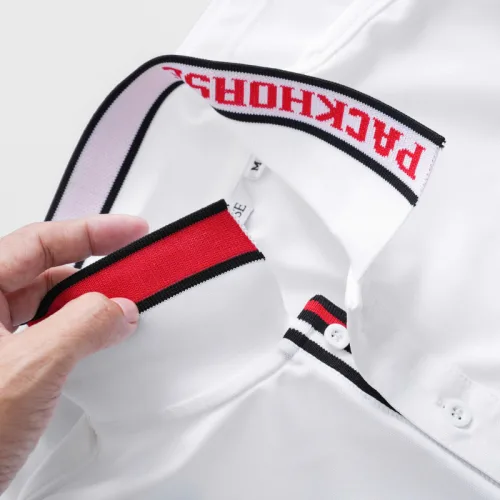 Áo Polo Nam CS276 Cổ Bẻ Phối Sọc Chữ, Thêu Logo Ngực