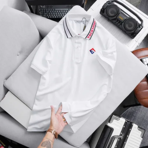 Áo Polo Nam CS276 Cổ Bẻ Phối Sọc Chữ, Thêu Logo Ngực