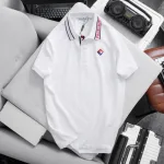 Áo Polo Nam CS276 Cổ Bẻ Phối Sọc Chữ, Thêu Logo Ngực