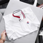 Áo Polo Nam CS276 Cổ Bẻ Phối Sọc Chữ, Thêu Logo Ngực
